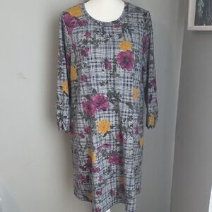 Apt. 9 Long Sleeve Floral Sleep Dress Size Large